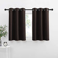 Kitchen Blackout Window Treatments Curtains (Toffee Brown / 42"W x 36"L (Pack of 2))