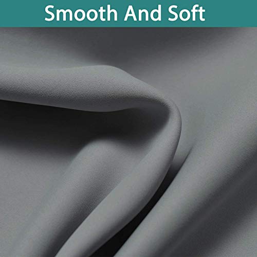 Grey Blackout Curtains 96 Inches Long for Bedroom 52" Wide 2 Pcs (52"W x 96"L (Pack of 2) / Grey)