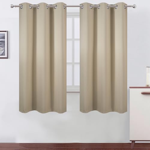 Blackout Curtains 40 x 63 inch (Beige / 40"W x 63"L (Pack of 2))
