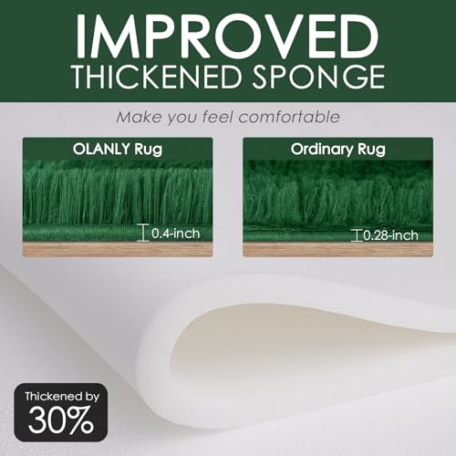 Area Rugs for Living Room Bedroom (4x5.9 Ft / Dark Green)
