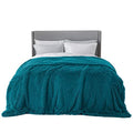 Faux Fur Fluffy Sherpa Fleece King Bed Blanket Teal 108"x90" (15- Teal / King (108" X 90"))