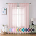Blush Pink Sheer Curtains 84 Inches Long 2 Panels Set (40"W x 84"L (Pack of 2) / Blush Pink)