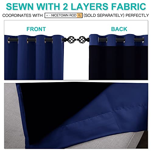 100% Blackout Curtains with Black Liners (Royal Blue / 52"W x 45"L (Pack of 2))