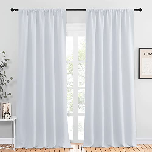 Greyish White Bedroom Curtain Panels (Greyish White / 52"W x 95"L (Pack of 2))