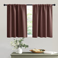 Basement Bathroom Kitchen Cafe Blackout Privacy Window Curtains (Chocolate Brown / 34"W x 30"L (Pack of 2))