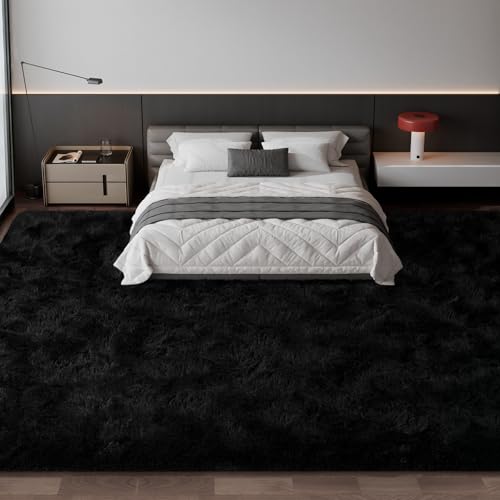 Large Shag Area Rugs 10 x 14 (Black / 10 x 14 ft)