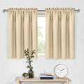 Short Blackout Curtains 60 x 36 Inch Long for Kitchen RV Bunk Beige (Beige / 60"W x 36"L (Pack of 2))