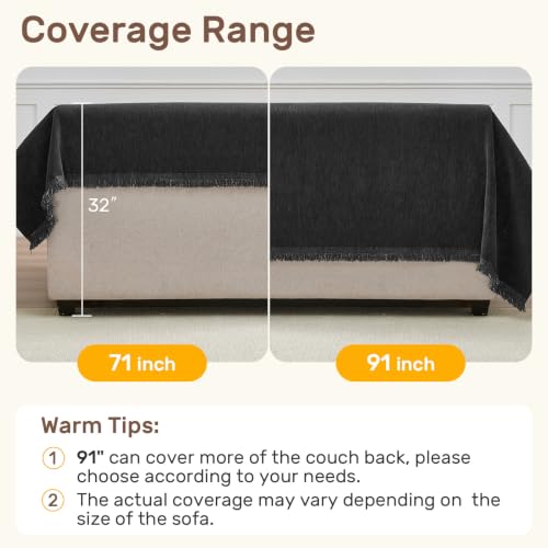 2 Pieces Sectional Couch Covers L Shaped Cover XXXL Charcoal Gray (Charcoal Gray / 71"×118"+91"×134")