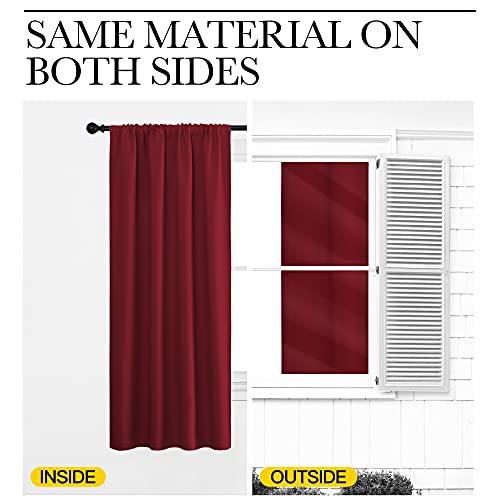 Christmas Burgundy Curtains Blackout Drapes (Burgundy Red / 42"W x 84"L (Pack of 2))