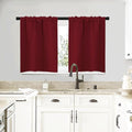 20 inch Curtains for Small Windows (Burgundy Red / 29"W x 20"L (Pack of 2))