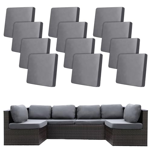 12 Pcs Outdoor Cushion Covers (Grey / 12PCS)