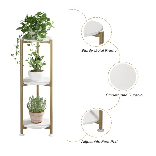 3 Tier Plant Stand Indoor Corner Tall Round Shape Plant Shelf