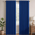 Rod Pocket and Back Tab Blackout Curtains for Bedroom Solid Room Darkening Curtains 42Wx63L Inch Royal Blue 2 Panels (Royal Blue / 42"W x 63"L (Pack of 2))
