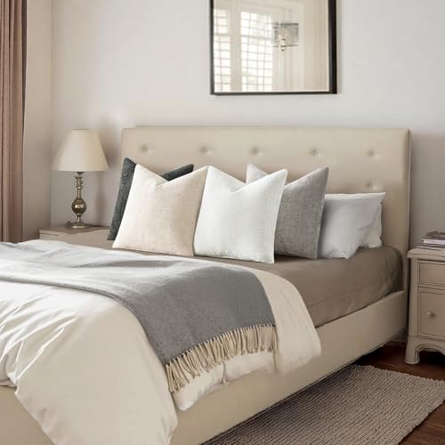 Soft Decorative Chenille Pillow Covers Gray 20x20 Pack of 4 (20" x 20" (Pack of 4) / Gray)
