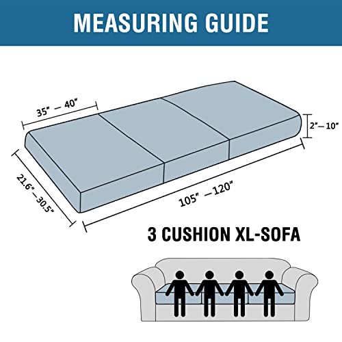 Super Stretch Individual Seat Cushion Covers Sofa Covers Couch Cushion Cover Slipcover Sets Thick Jacquard Textured Twill Fabric (Sand / 3 Cushion XL Sofa)