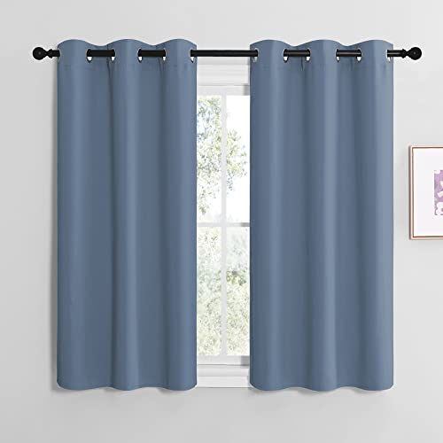 Home Fashion Blackout Curtain Panels (Stone Blue / 42"W x 48"L (Pack of 2))
