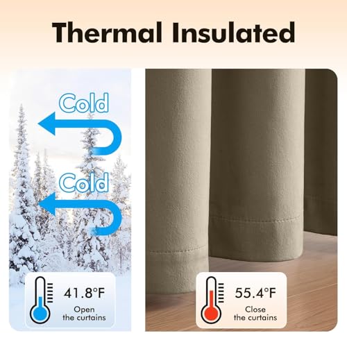 Velvet Curtains Taupe 52 x 96 Inch Length Set of 2 (Taupe / 52"W x 96"L (Pack of 2))