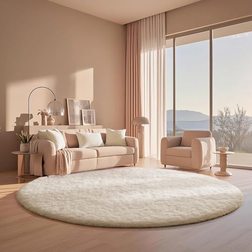 Round Rugs 6Ft Ivory Circle Area Rug (2- Ivory / 6' (Round))