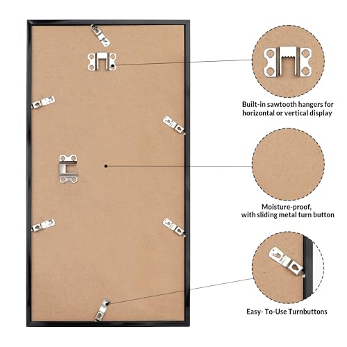 11x22 Picture Frame for Wall Display (Black / 11x22)