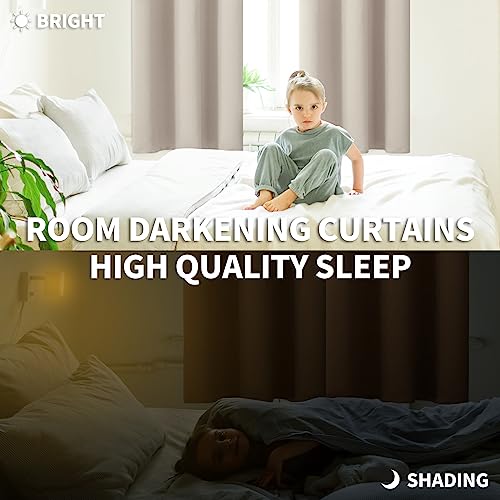 Camel Room Darkening Curtains 63 Inch for Bedroom (Camel / 70"W x 63"L (Pack of 2))