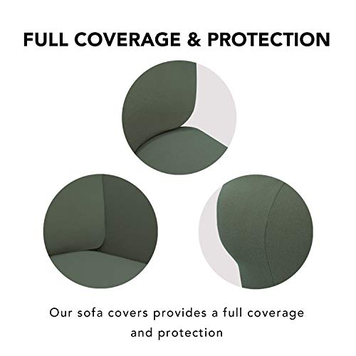 Stretch Chair Covers Fleece Couch Covers for Sofa Grayish Green (Small Chair / Grayish Green)