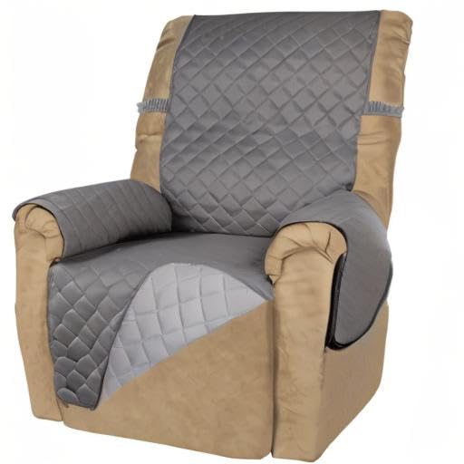 Reversible Recliner Chair Covers Couch Covers for Dogs (Small Recliner / Gray/Light Gray)