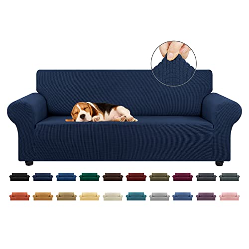 Stretch Couch Covers for Sofa (Navy Blue / Large)
