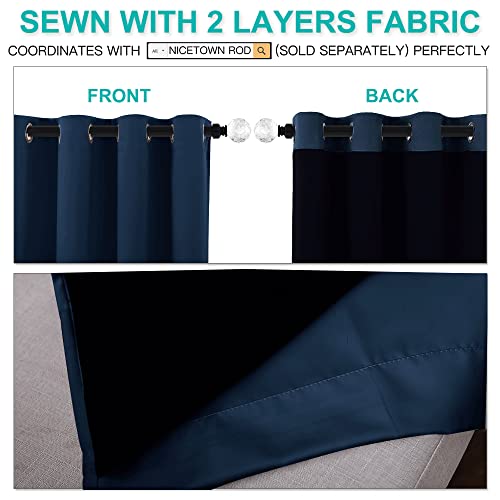 100% Blackout Curtain Set (Navy / 62"W x 84"L (Pack of 2))