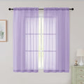 Sheer Lavender Curtains for Bedroom Living Room 54 Inch Length 2 Panels Set (Lavender / 42"W x 54"L (Pack of 2))