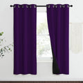 100% Blackout Curtains with Black Liner Backing (Royal Purple / 37"W x 70"L (Pack of 2))