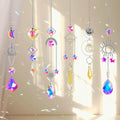 Sun Catchers 6Pieces Colorful Crystals Suncatcher with Chain (Silver New)