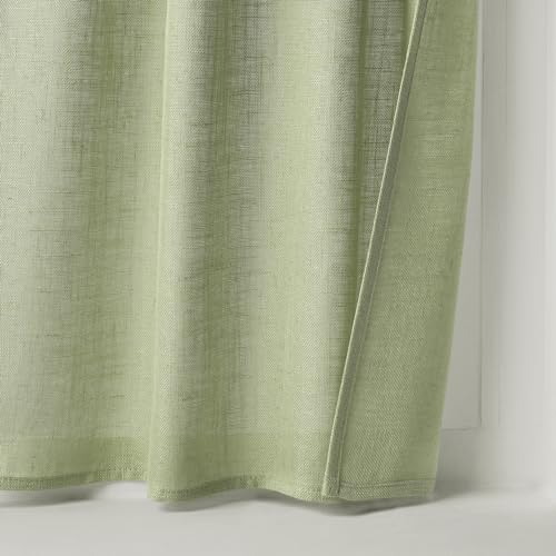 Sage Green Kitchen Curtain 30 Inches Length 2 Panels Farmhouse (26"W x 30"L (Pack of 2) / Sage Green)