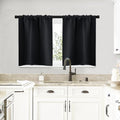 Black Blackout Curtains for Kitchen 29" Wide x 20" Long 2 Panels (Black / 29"W x 20"L (Pack of 2))