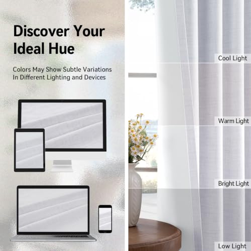 100% Blackout White Curtains 63 Inch Long 2 Panels Set (Alba | Bright White / 50"W x 63"L (Pack of 2))