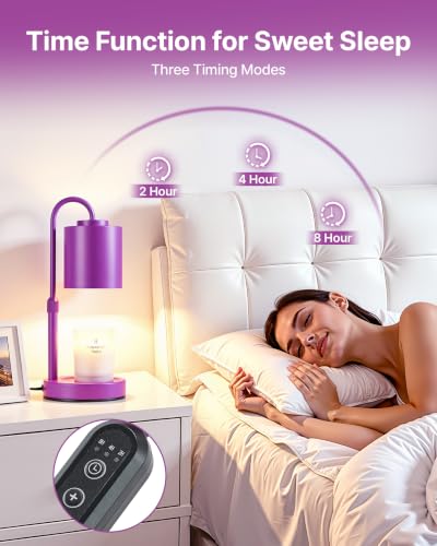 Dimmable Candle Warmer Lamp with Timer (Purple)