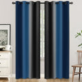 Ombre Blue and Black Room Darkening Curtains 84 inches Length (52"W x 84"L (Pack of 2) / Blue and Black)