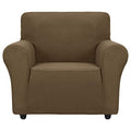 Super Stretch Chair Slipcover Universal Sofa Chair Covers for Living Room Dogs Pet Furniture Protector Spandex Armchair Slipcovers with Anti Slip Foam Sticks (Brown / Small (30"-47"))