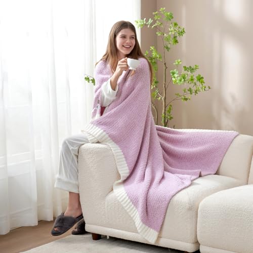 Lilac Throw Blanket for Couch (Heather Lilac / Throw-XL (50"x70"))