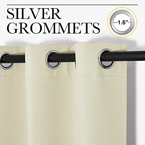 Room Darkening Curtain Panels for Living Room (Beige / 42"W x 40"L (Pack of 2))