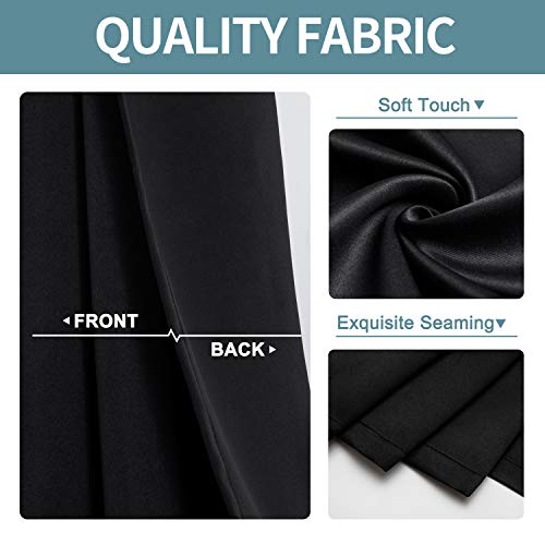 Short Blackout Curtains for Bedroom 36 Inches Long (42"W x 36"L (Pack of 2) / Black)