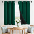Dark Green 100% Blackout Curtains Room Darkening Living Room 36 (Dark Green / 42"W x 36"L (Pack of 2))