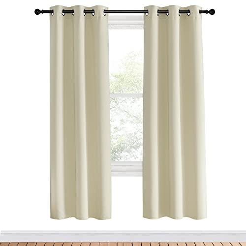 Room Darkening Curtains Panels for Bedroom (Beige / 34"W x 70"L (Pack of 2))