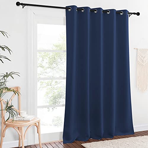 Blackout Curtain Panel for Farmhouse (Navy / 66"W x 90"L (Pack of 1))