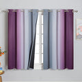 Purple and Grey Ombre Blackout Curtains for Bedroom 52Wx45L Inch 2 Panels (Purple and Grey / 52"W x 45"L (Pack of 2))