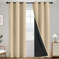 Beige 100% Blackout Curtains Room Darkening Living Room 84 Inch (Beige / 38"W x 84"L (Pack of 2))