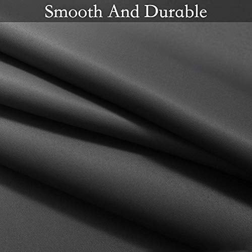 Ombre Black to Grey White Curtains for Living Room 42Wx63L (42"W x 63"L (Pack of 2) / Black)
