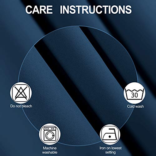 Blackout Curtains 52 x 63 inch (Navy / 52"W x 63"L (Pack of 2))