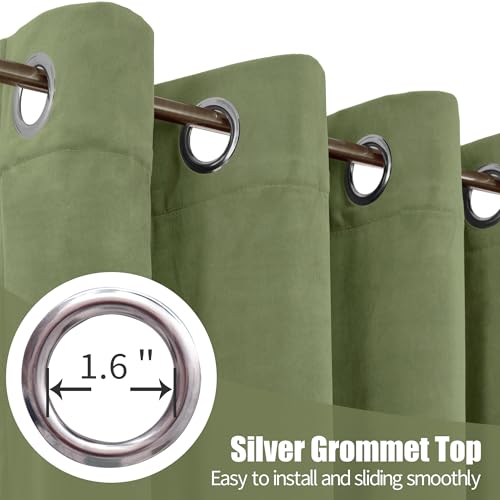 Sage Green Velvet Curtains (Sage Green / 52"W x 84"L (Pack of 2))