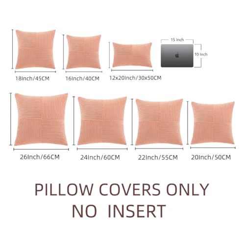 2 Packs Coral Decorative Throw Pillow Covers 16x16 Inch for Living Room Couch (Coral / 16" x 16" (Pack of 2))