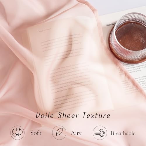 Light Pink Sheer Curtains 96 inches Long (Light Pink / 54"W x 96"L (Pack of 2))